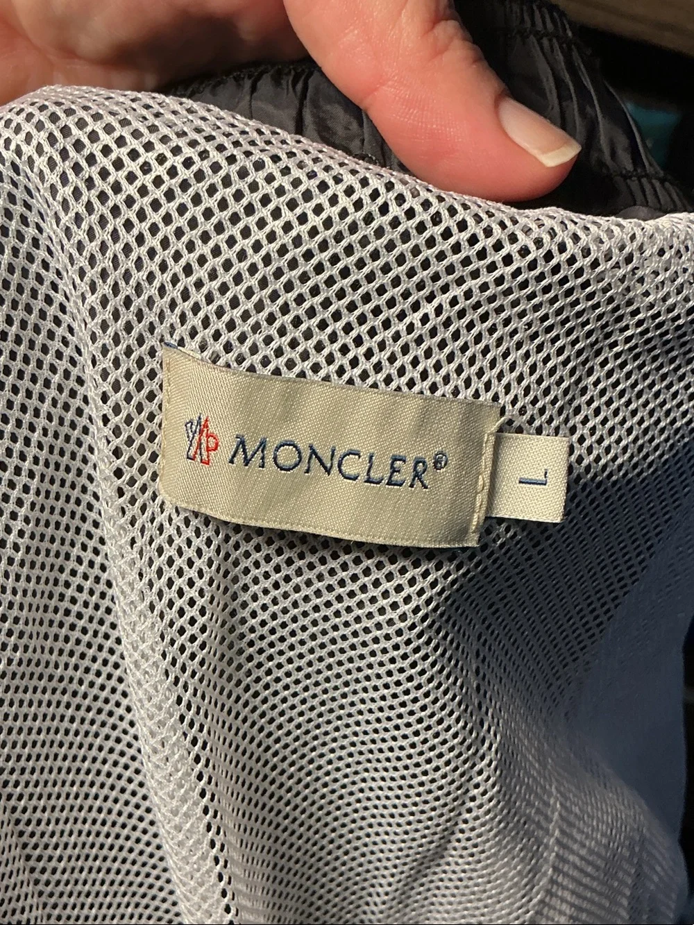 Moncler Black Men's Swim Trunks with Drawstring Waist Size L